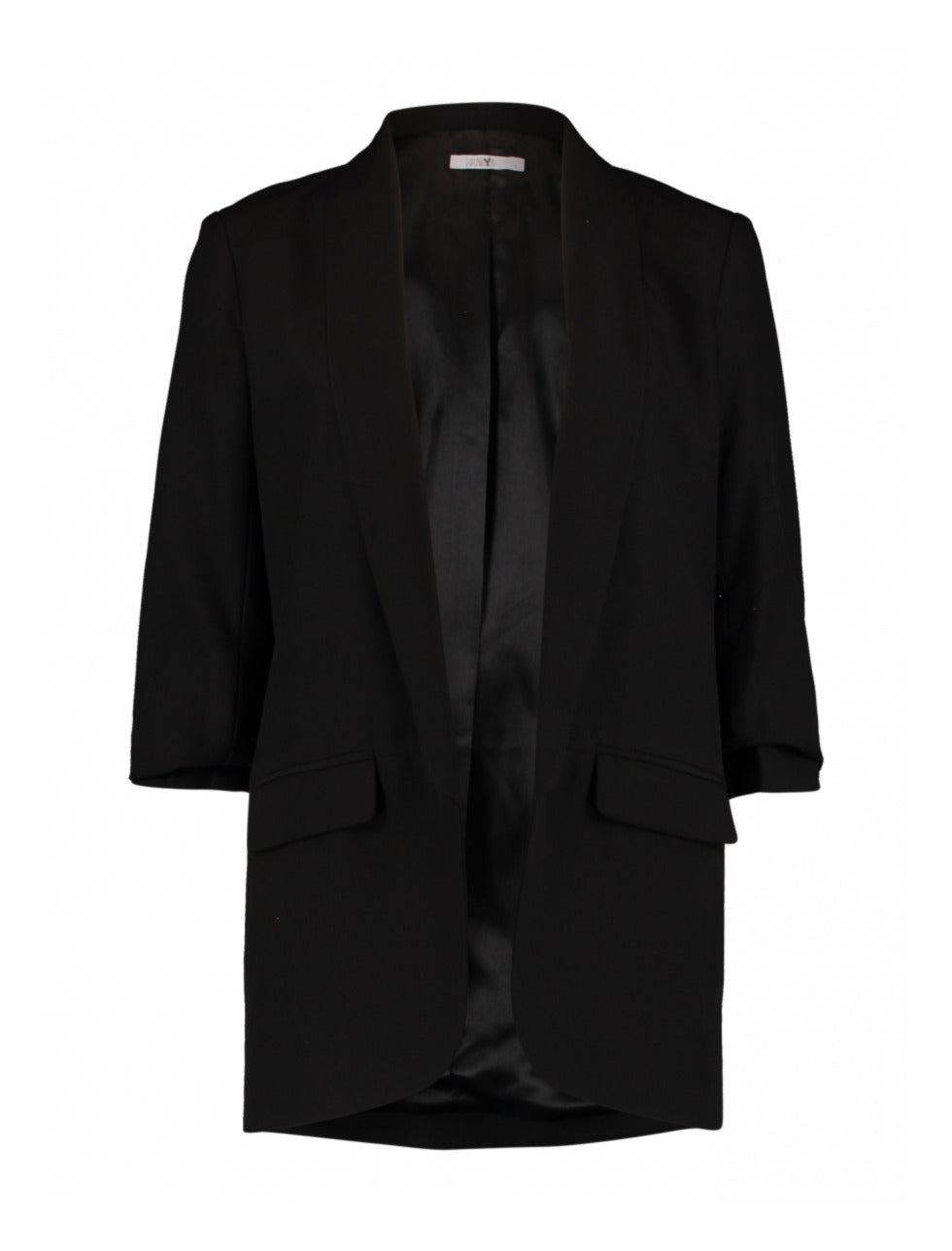 Malea Black Gathered Sleeve Blazer