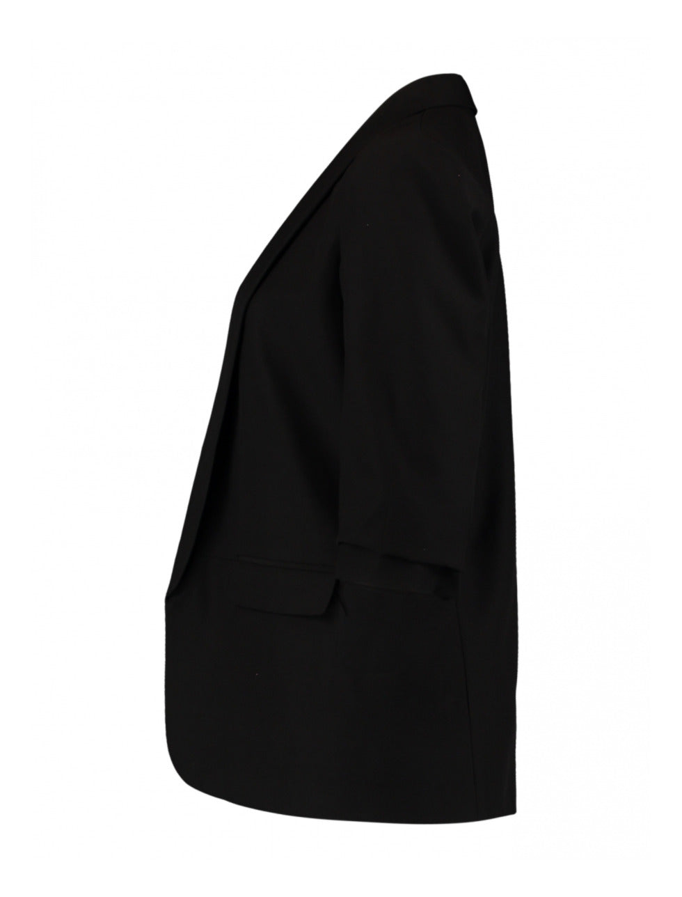 Malea Black Gathered Sleeve Blazer