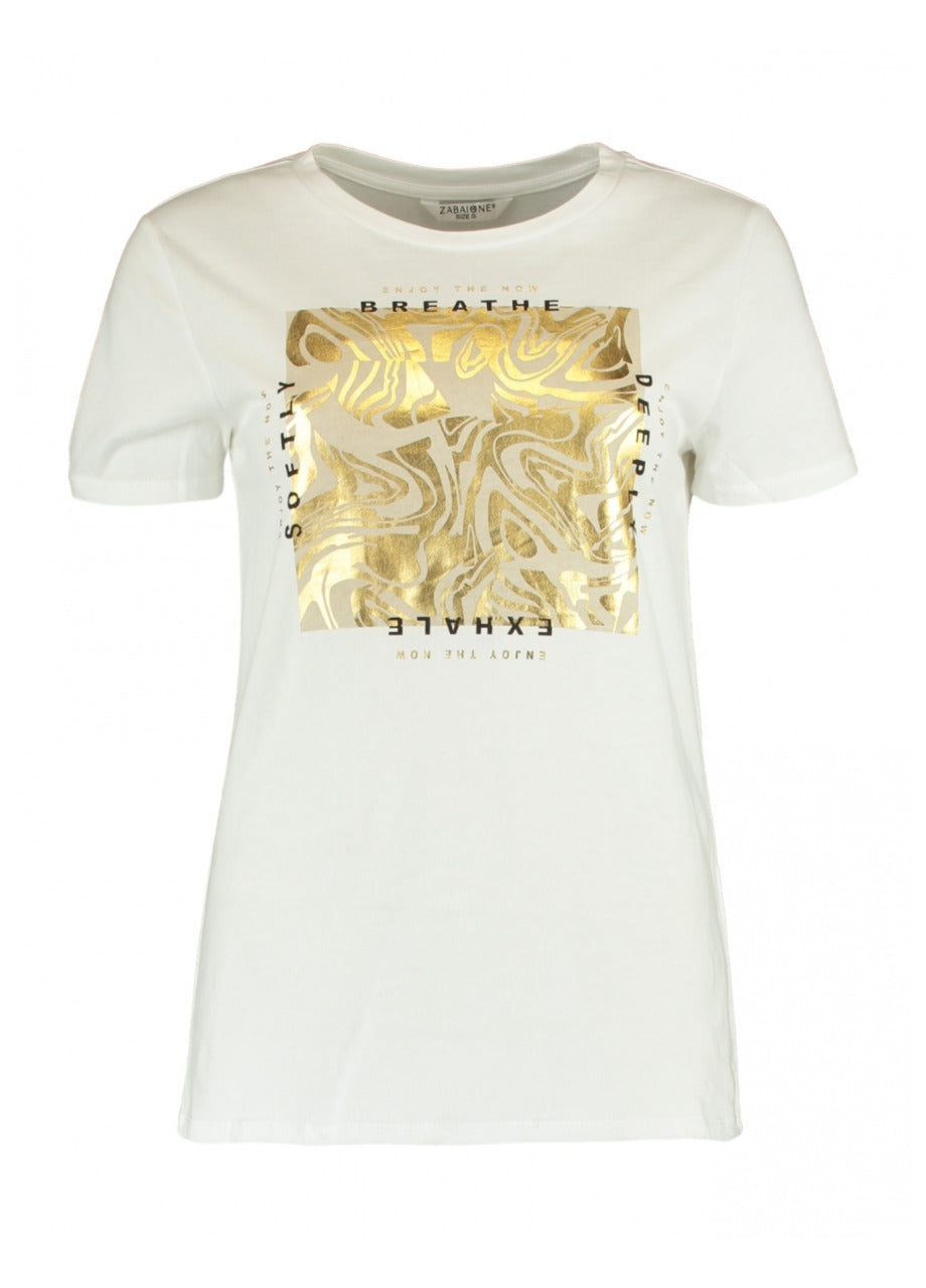 Brooklyn White Foil Square T-Shirt