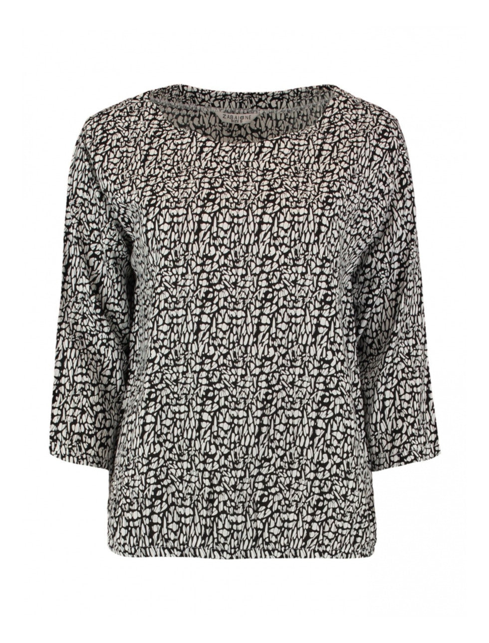 Janni Black Monochrome Print Top