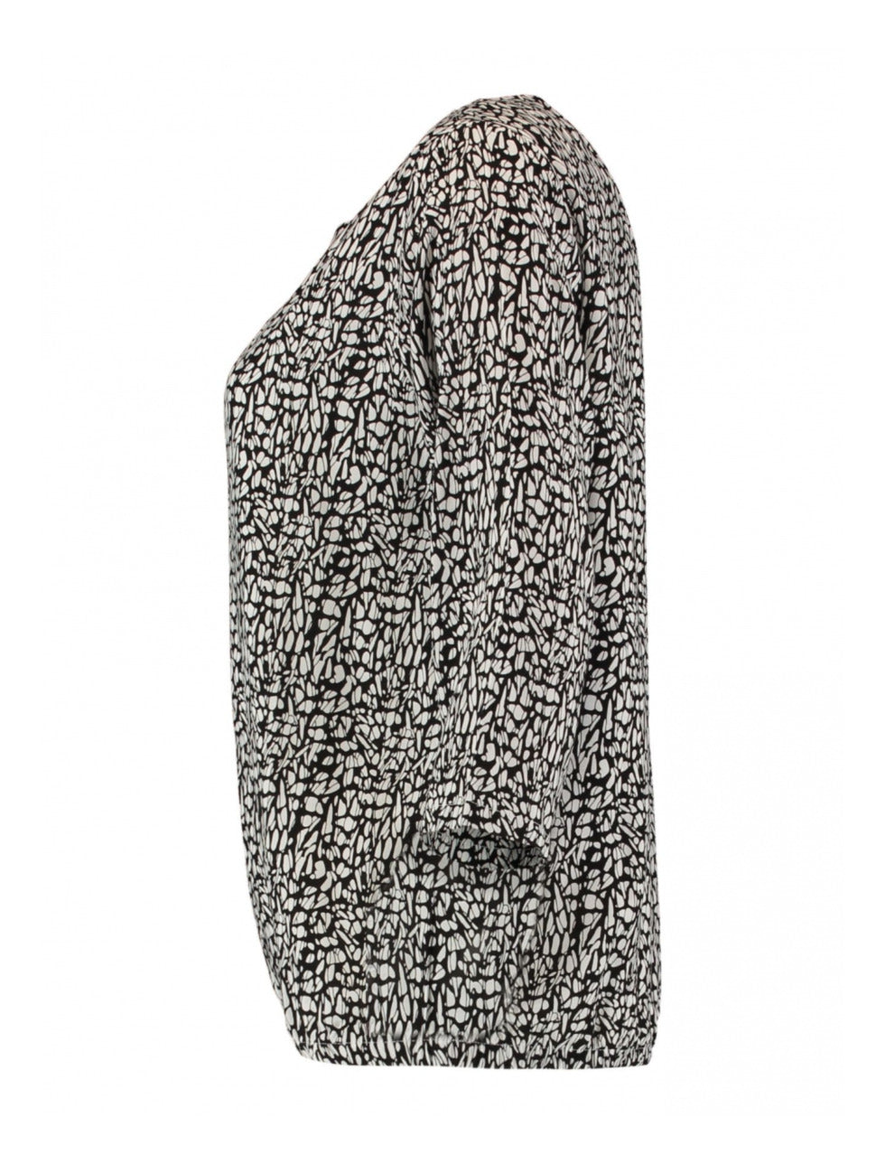 Janni Black Monochrome Print Top