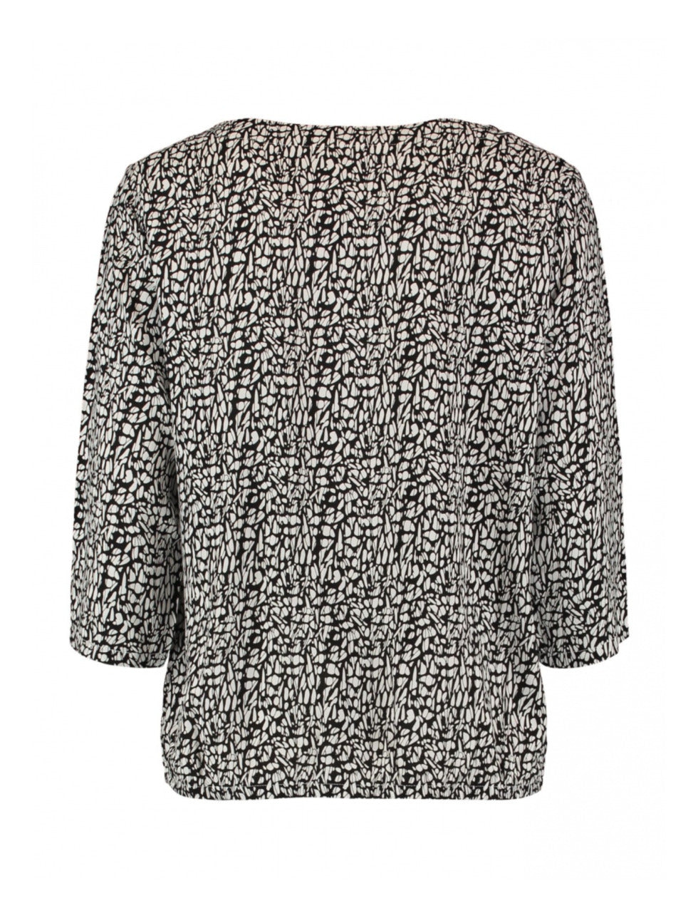 Janni Black Monochrome Print Top