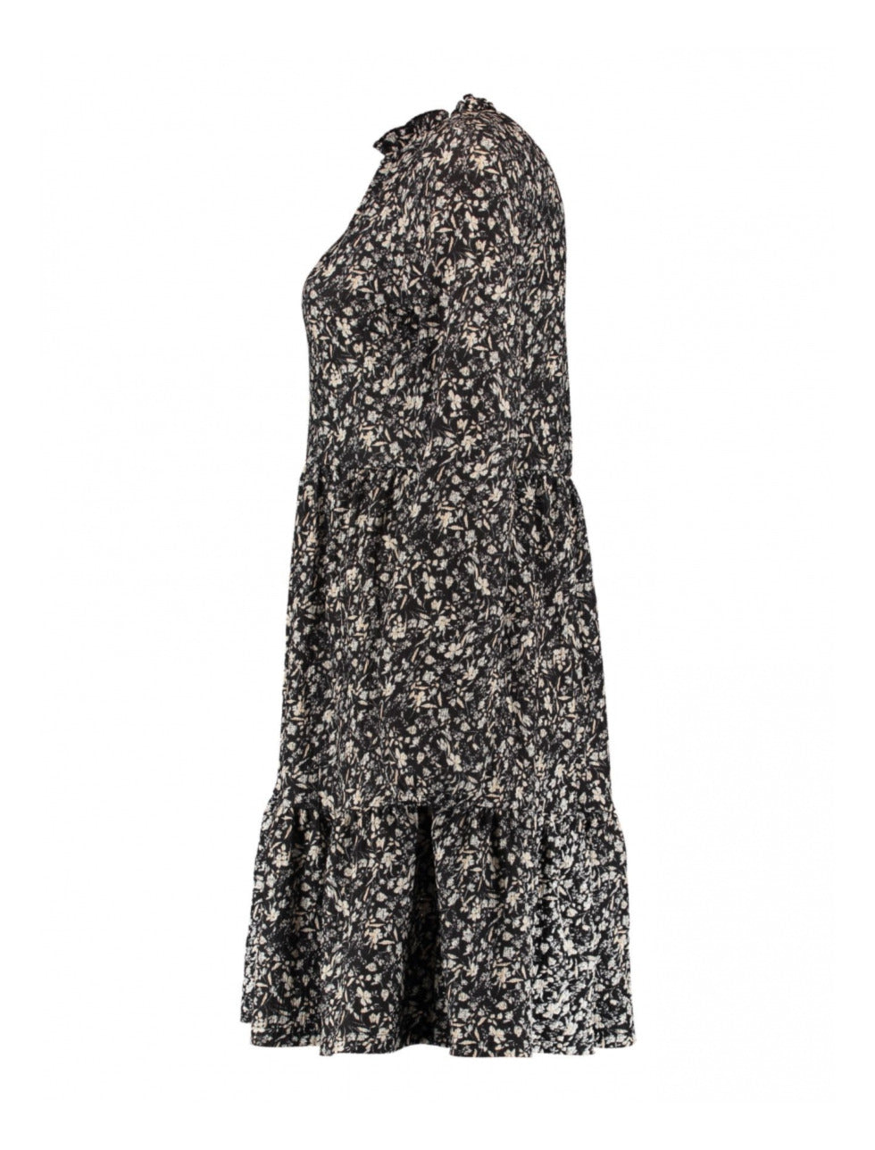 Alba Black White Flower Smock Dress