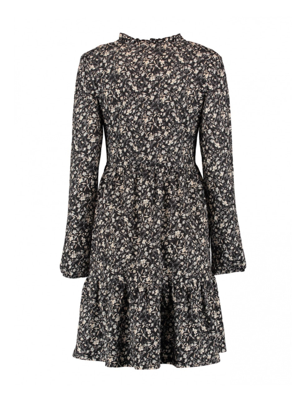 Alba Black White Flower Smock Dress