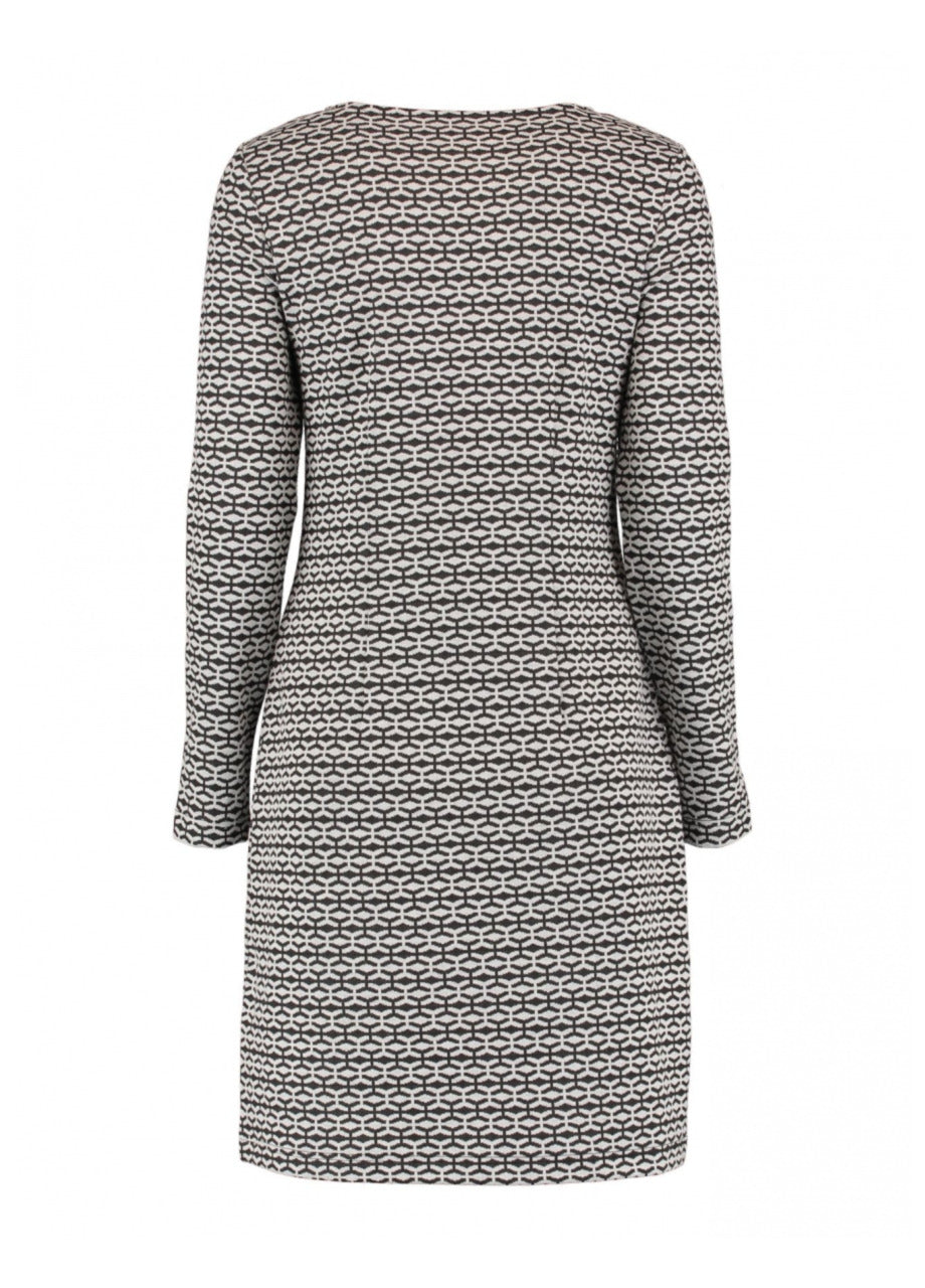 Indira Black Patterned Mini Dress