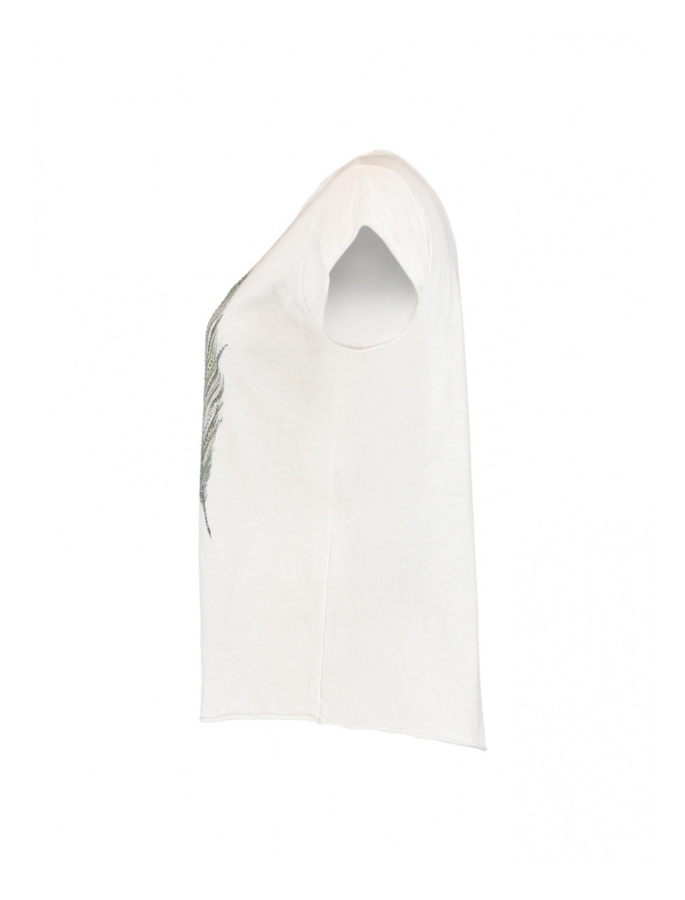 Svenja White Feather Print T-Shirt