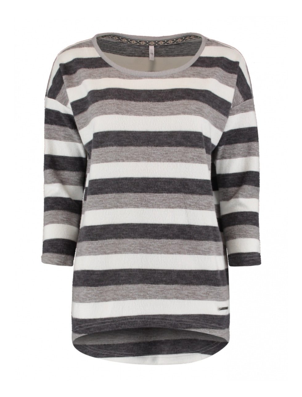 Mia Grey Stripe Knit Top