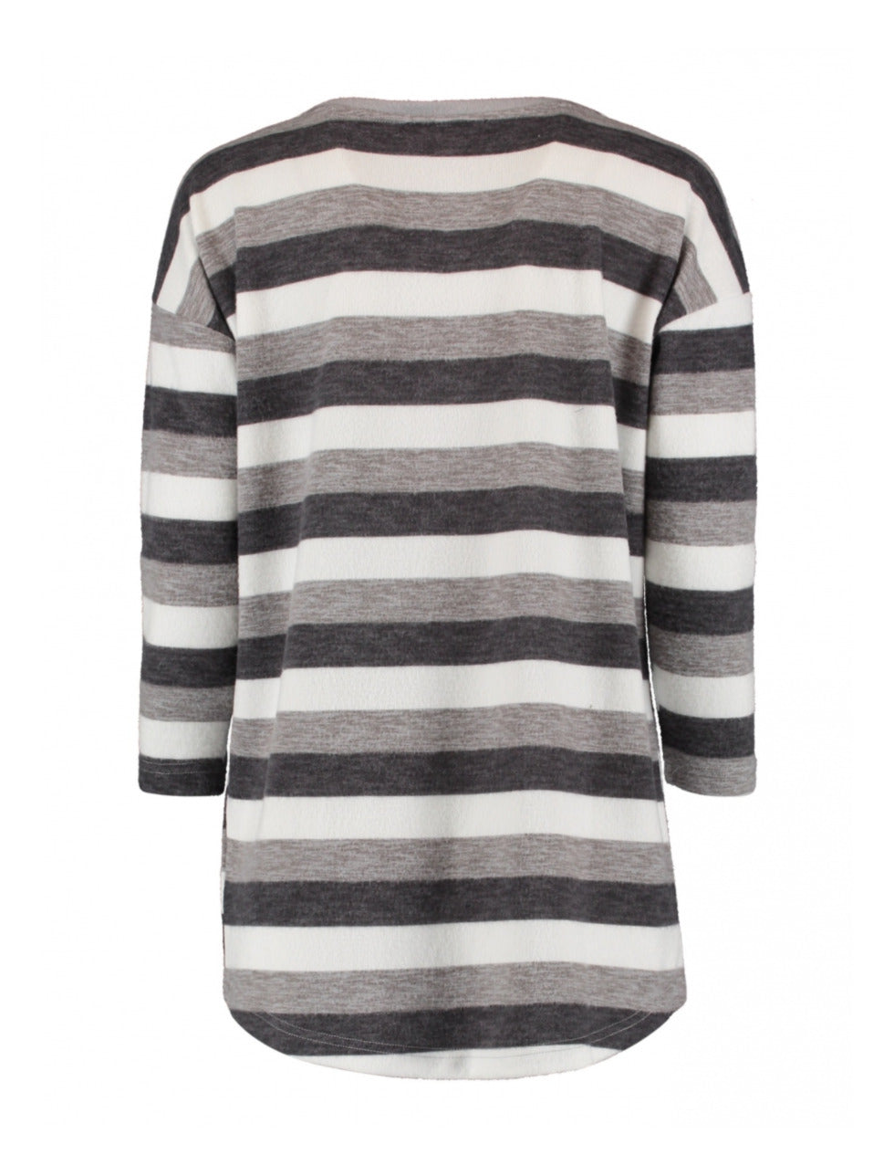 Mia Grey Stripe Knit Top