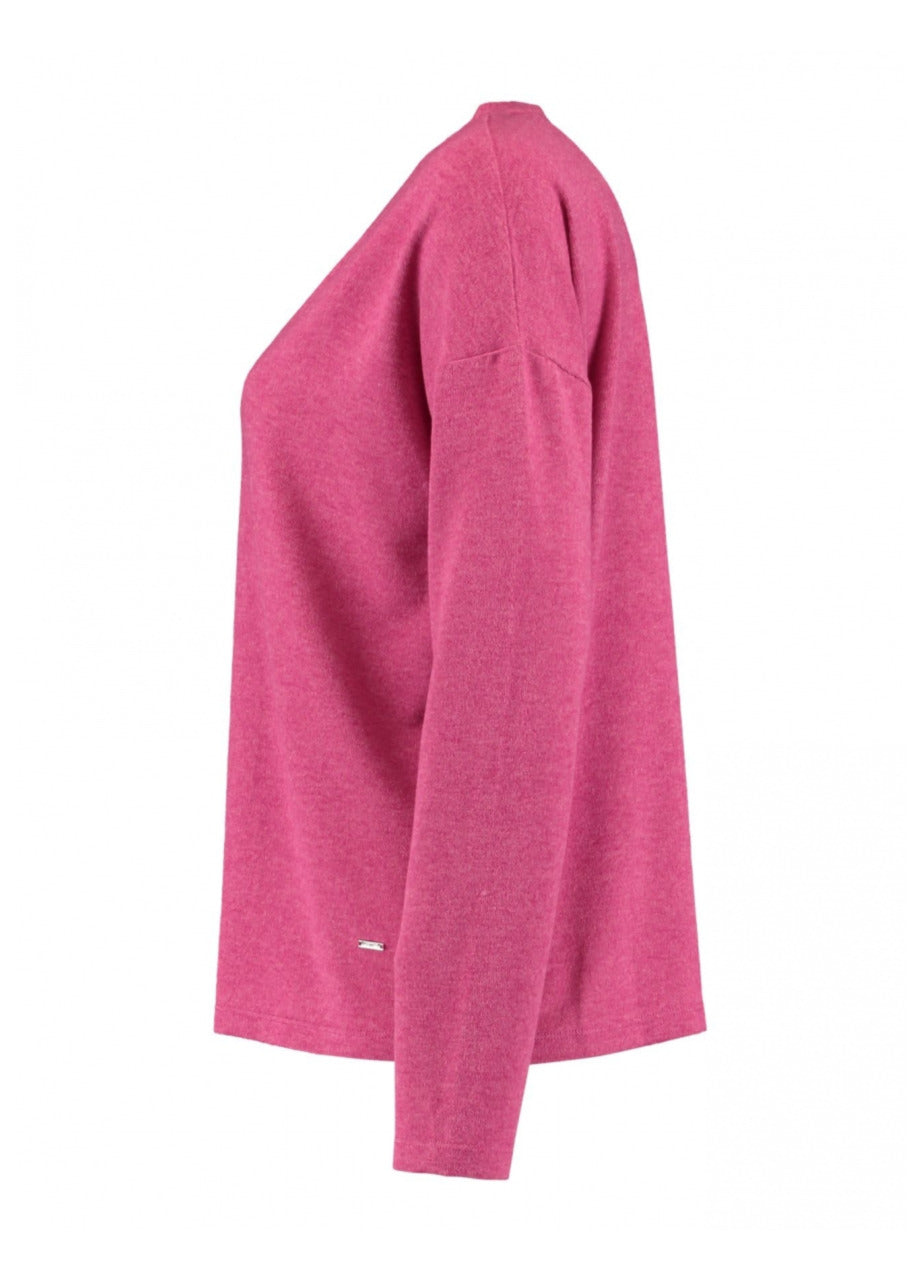 Aletta Pink Berry Marl Knit Top