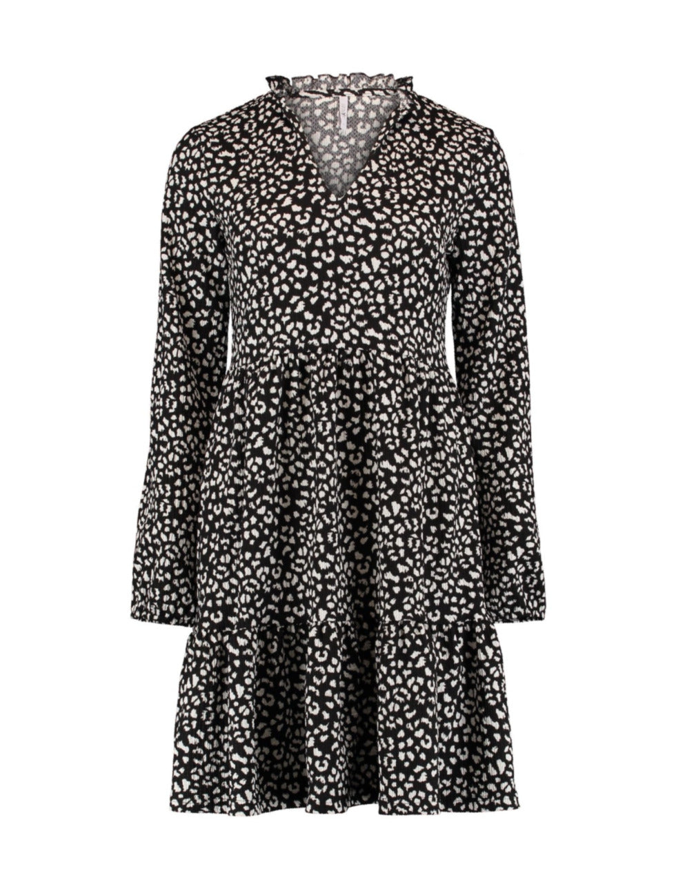 Alba Black Leopard Smock Dress