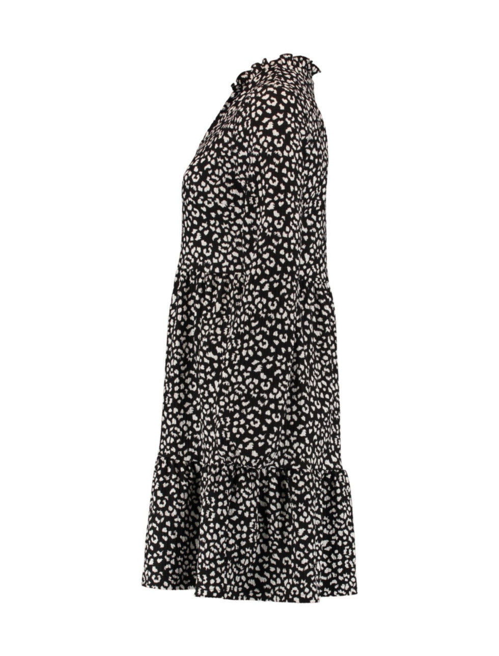 Alba Black Leopard Smock Dress