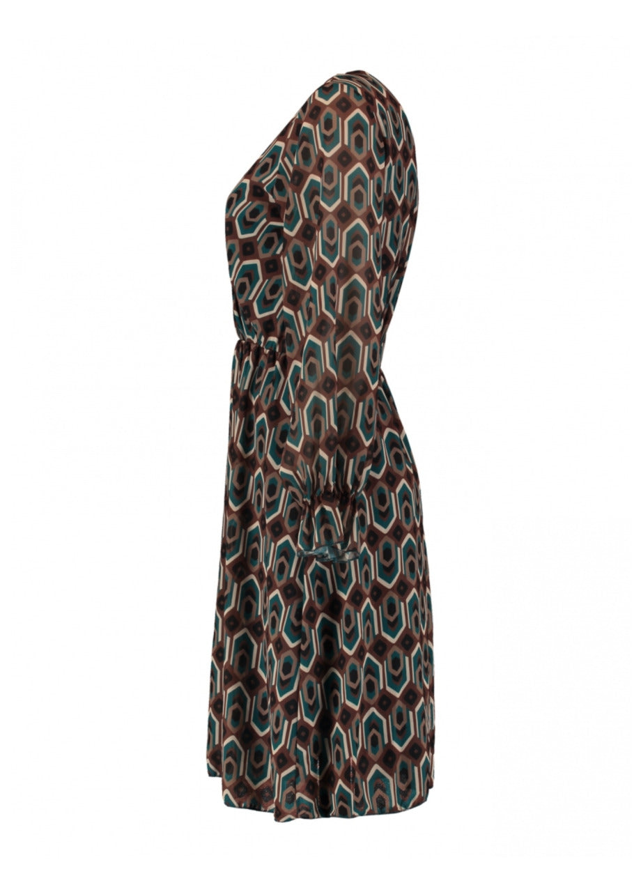 Finja Brown Wrap Mini Dress