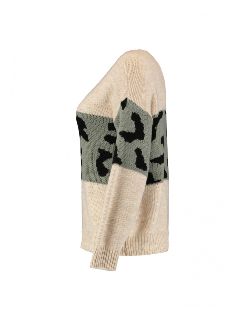 Sia Khaki Leo Panel Sweater