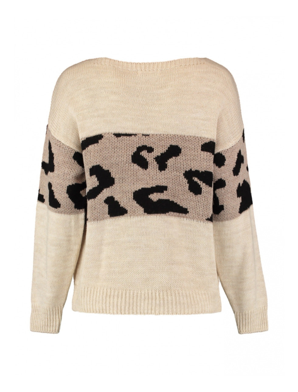 Sia Beige Leo Panel Sweater