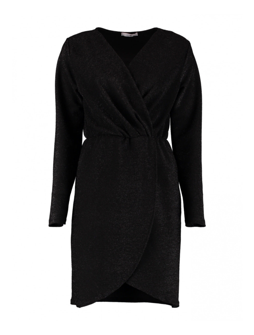 Deria Black Sparkly Wrap Mini Dress