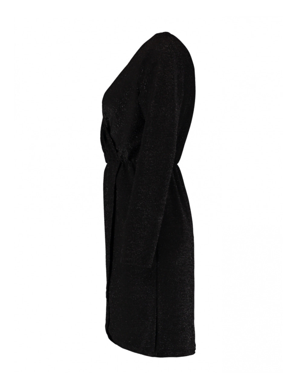 Deria Black Sparkly Wrap Mini Dress