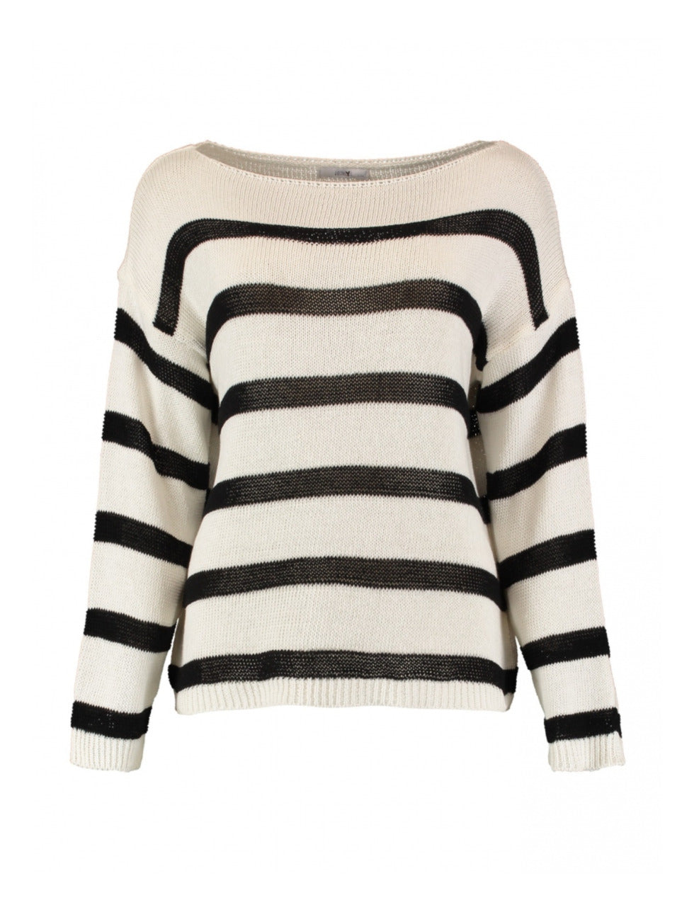 Rela Black Stripe White Sweater
