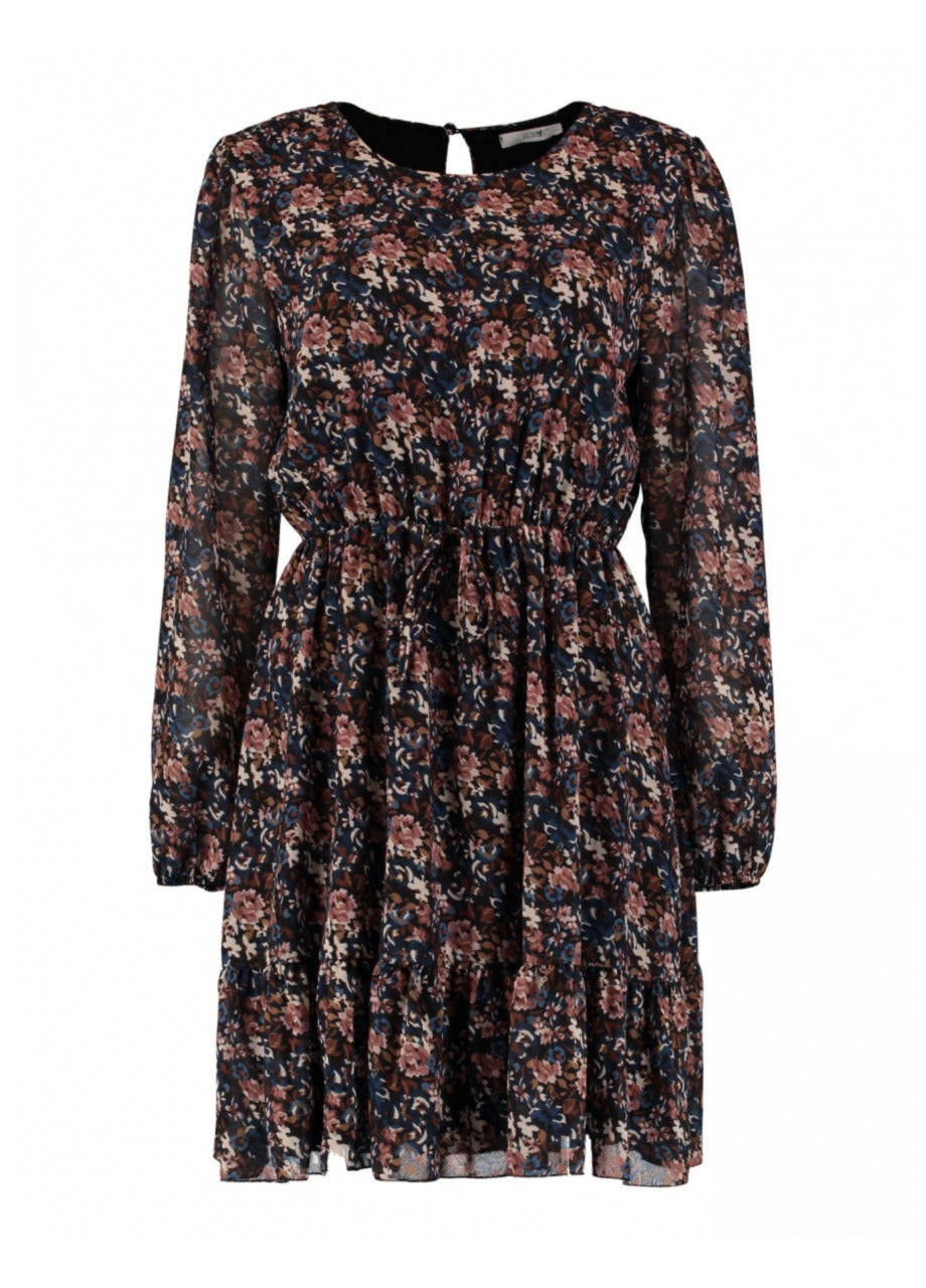 Zena Black Floral Print Mini Dress