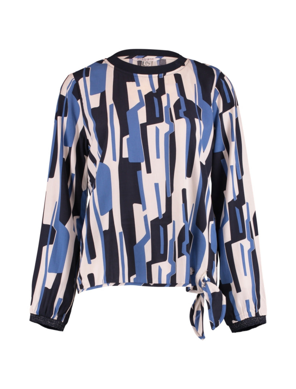 Isabella Navy Blue Patterned Blouse