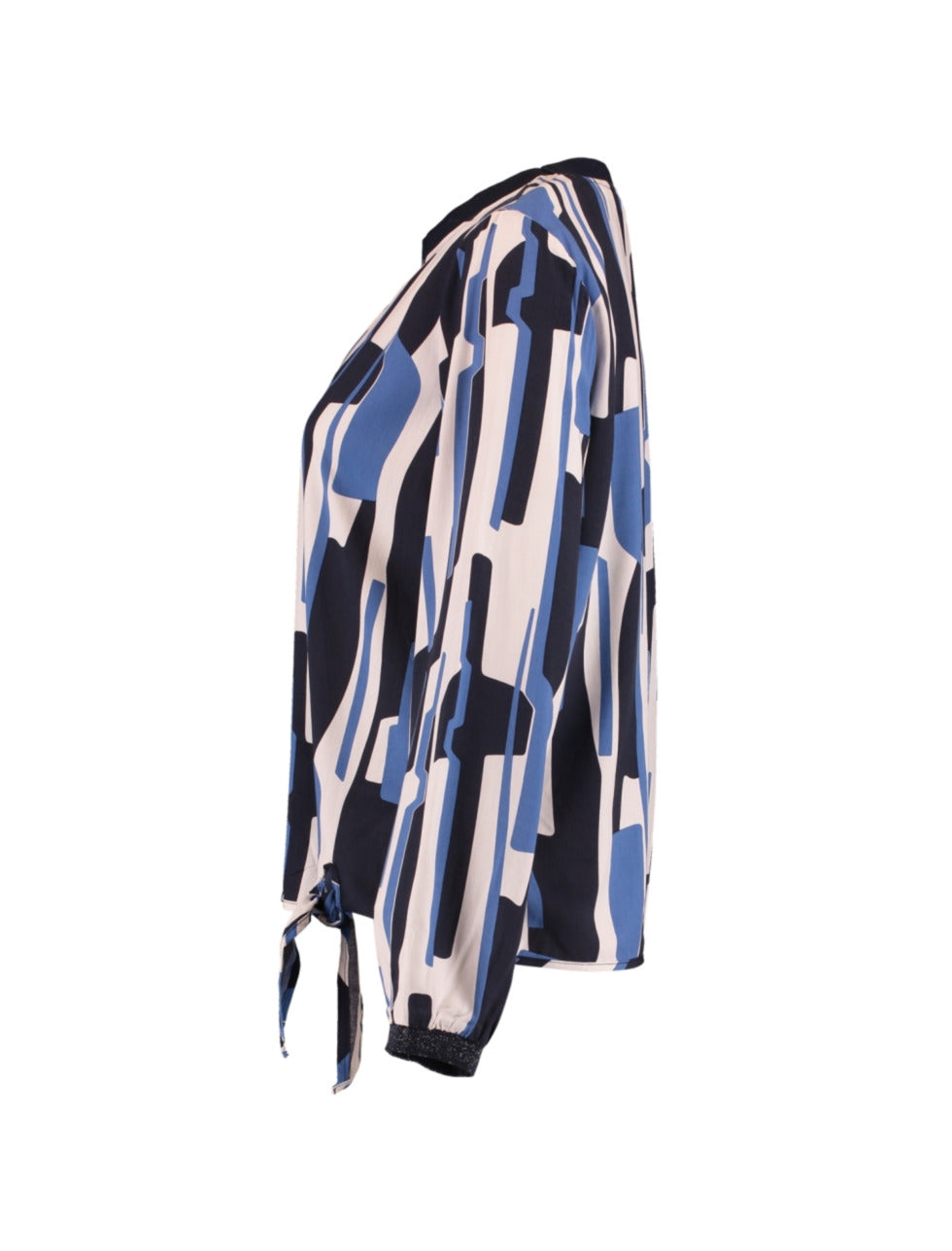 Isabella Navy Blue Patterned Blouse