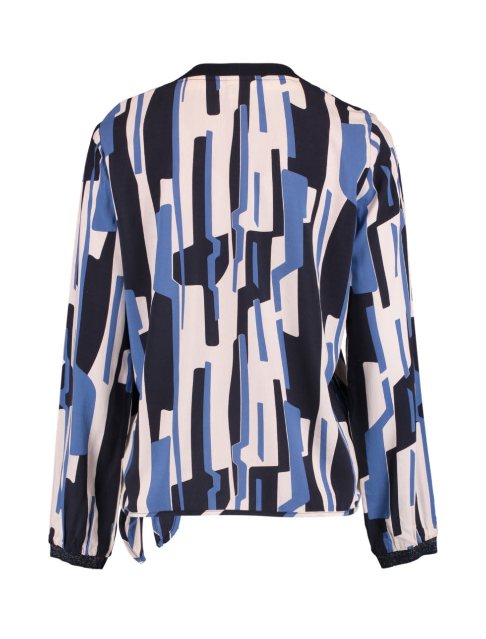 Isabella Navy Blue Patterned Blouse