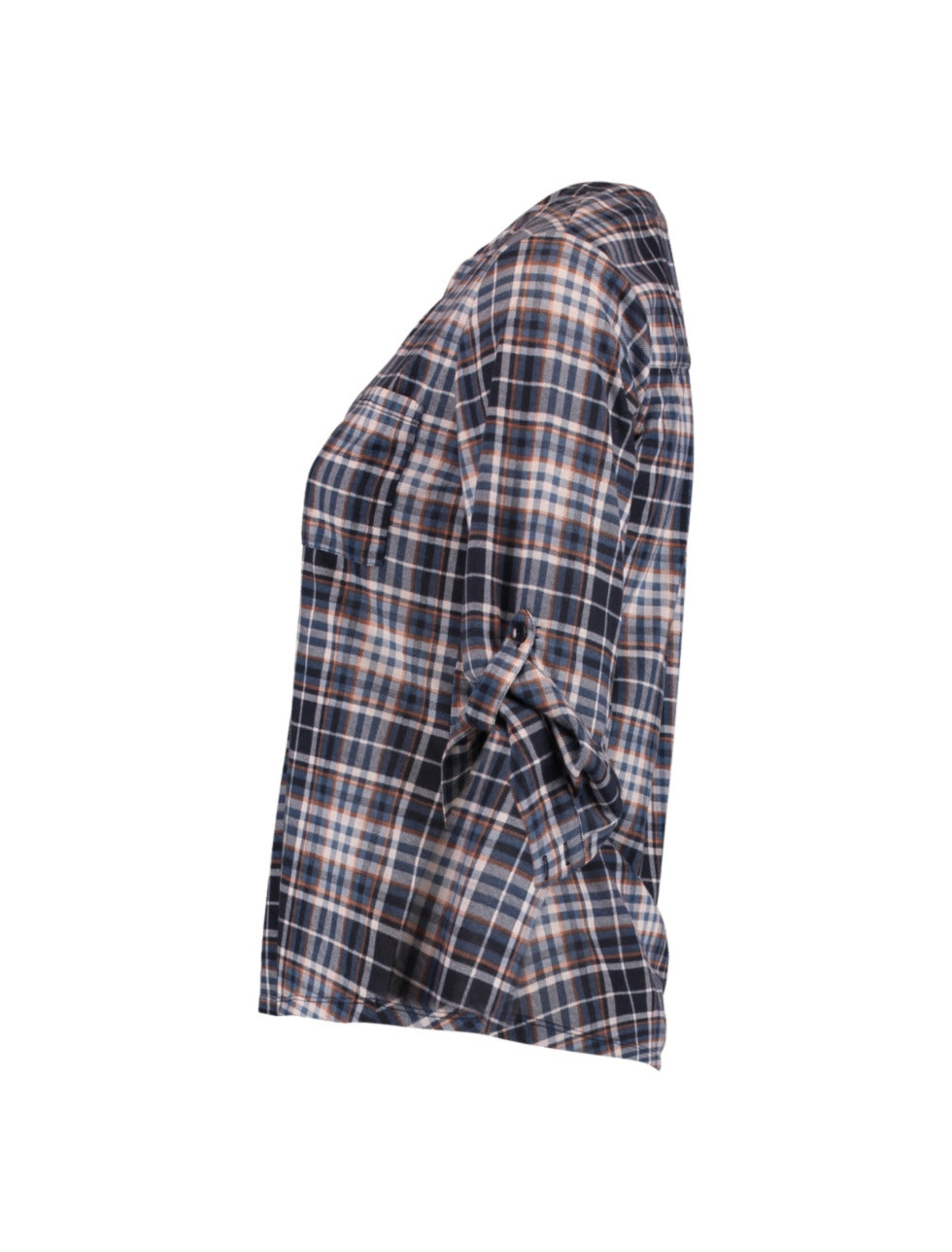 Dinara Navy Check Popover Shirt