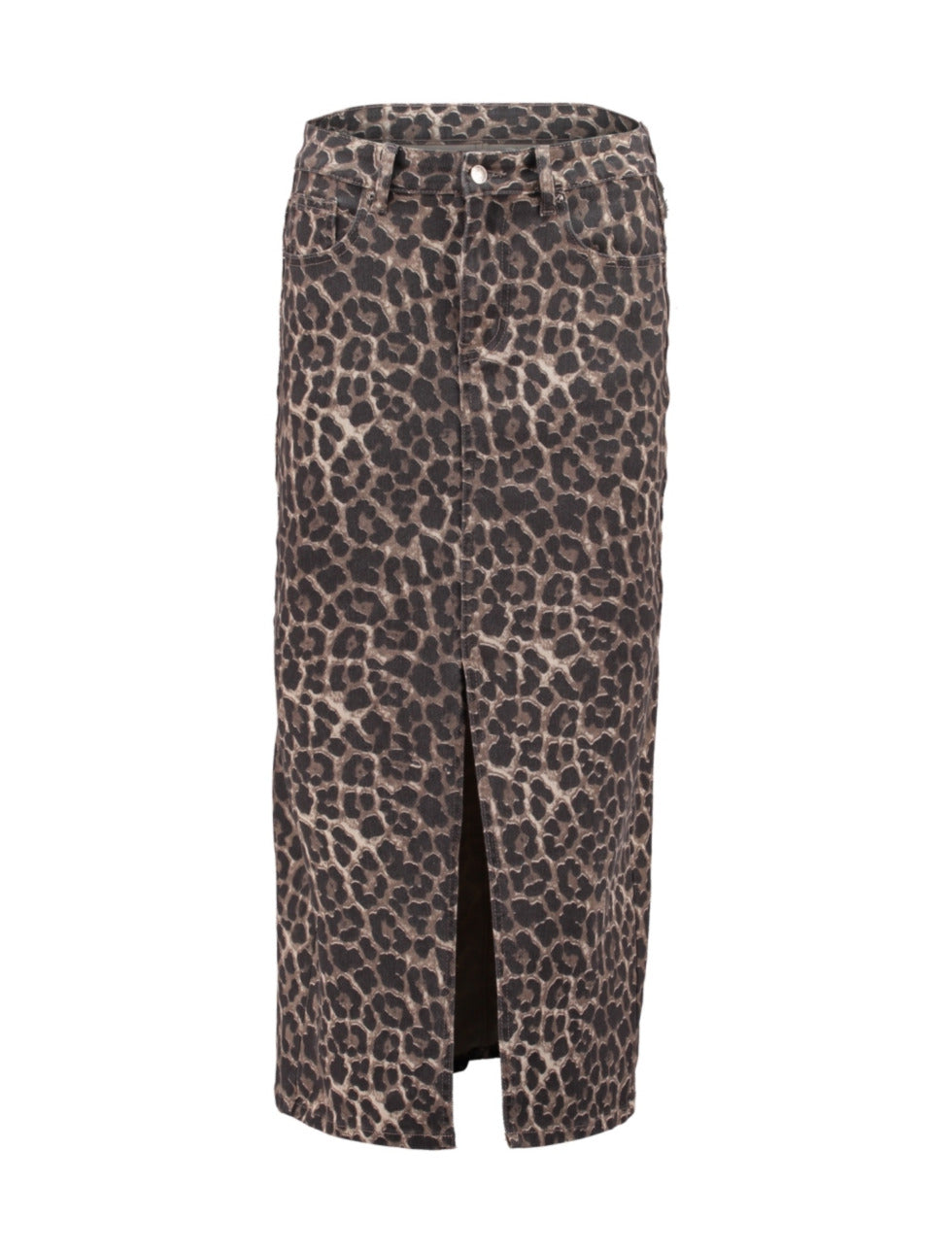 Palina Leopard Print Denim Skirt