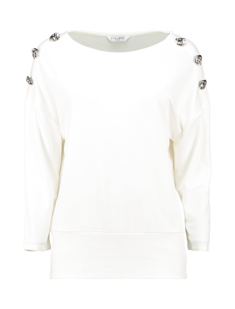 Patrizia White Button Detail Top