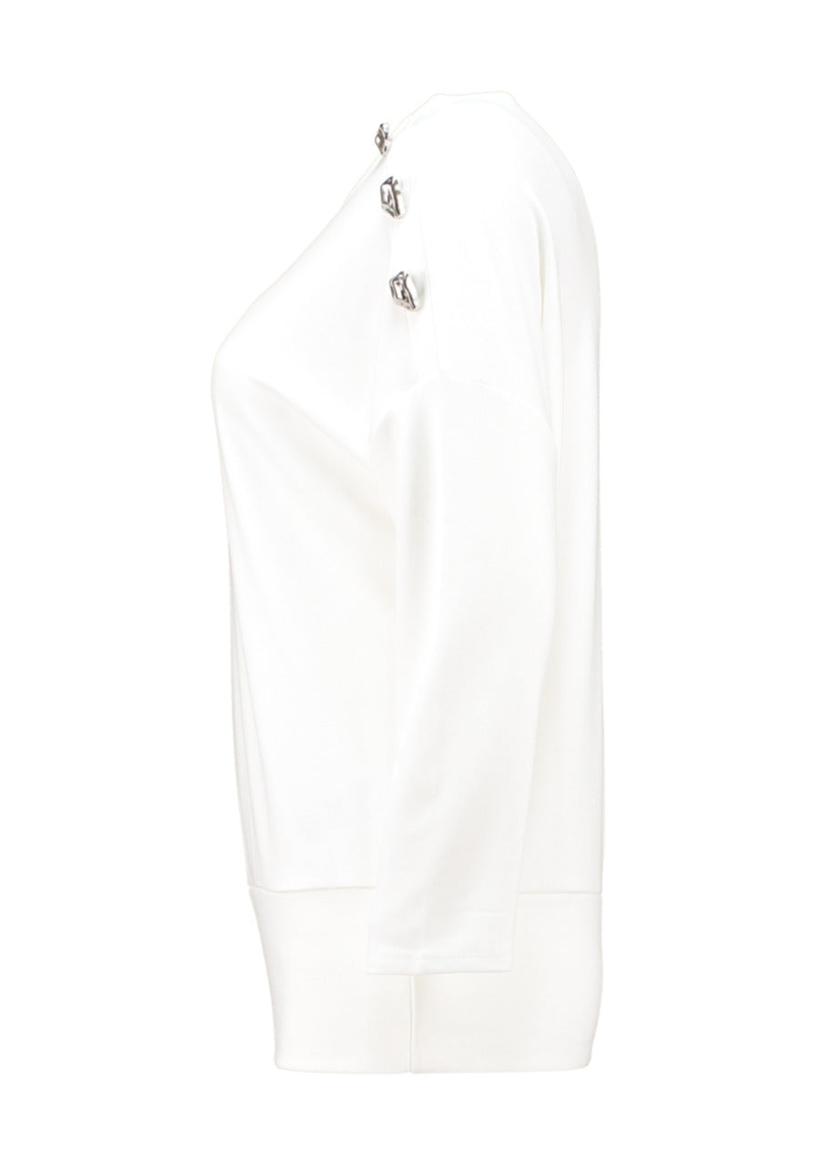 Patrizia White Button Detail Top