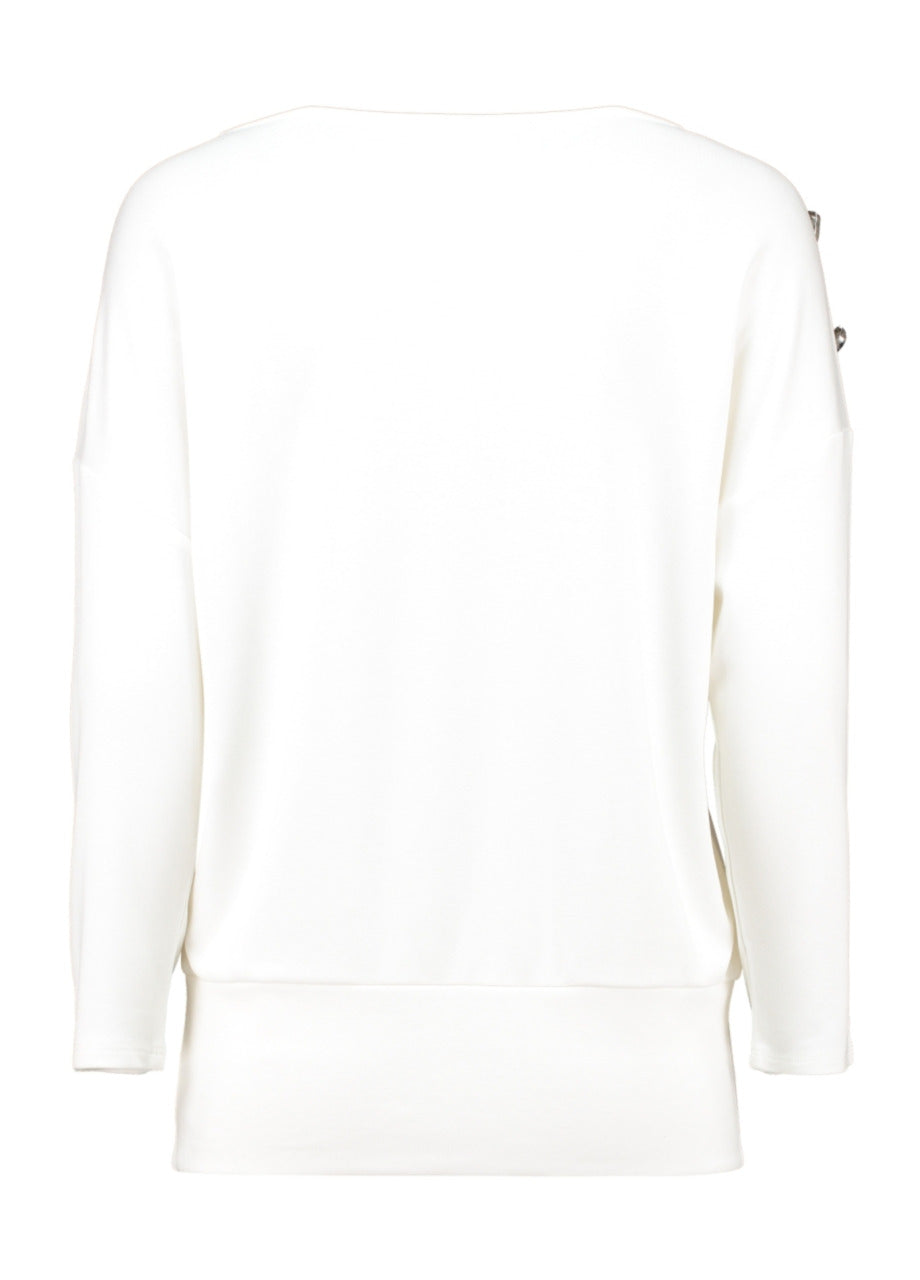 Patrizia White Button Detail Top