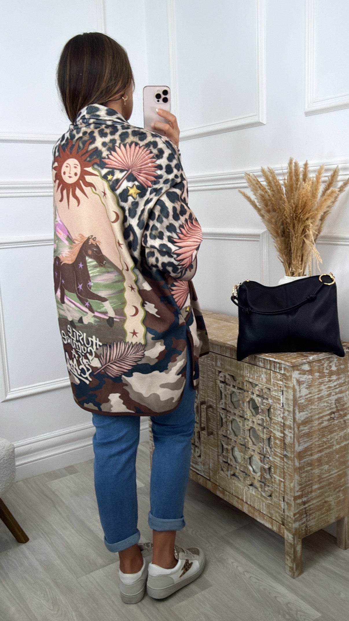 Trista Beige Celestial Print Jacket
