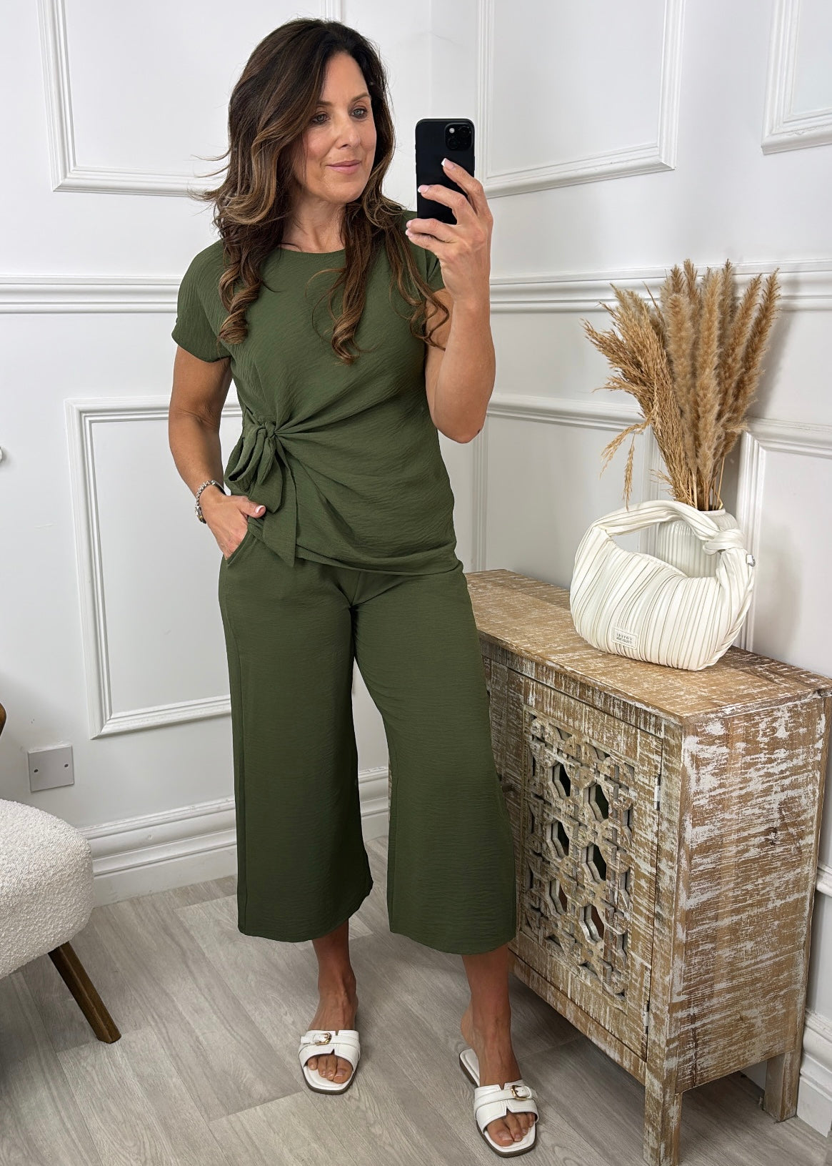 Hilary Khaki Side Knot Set