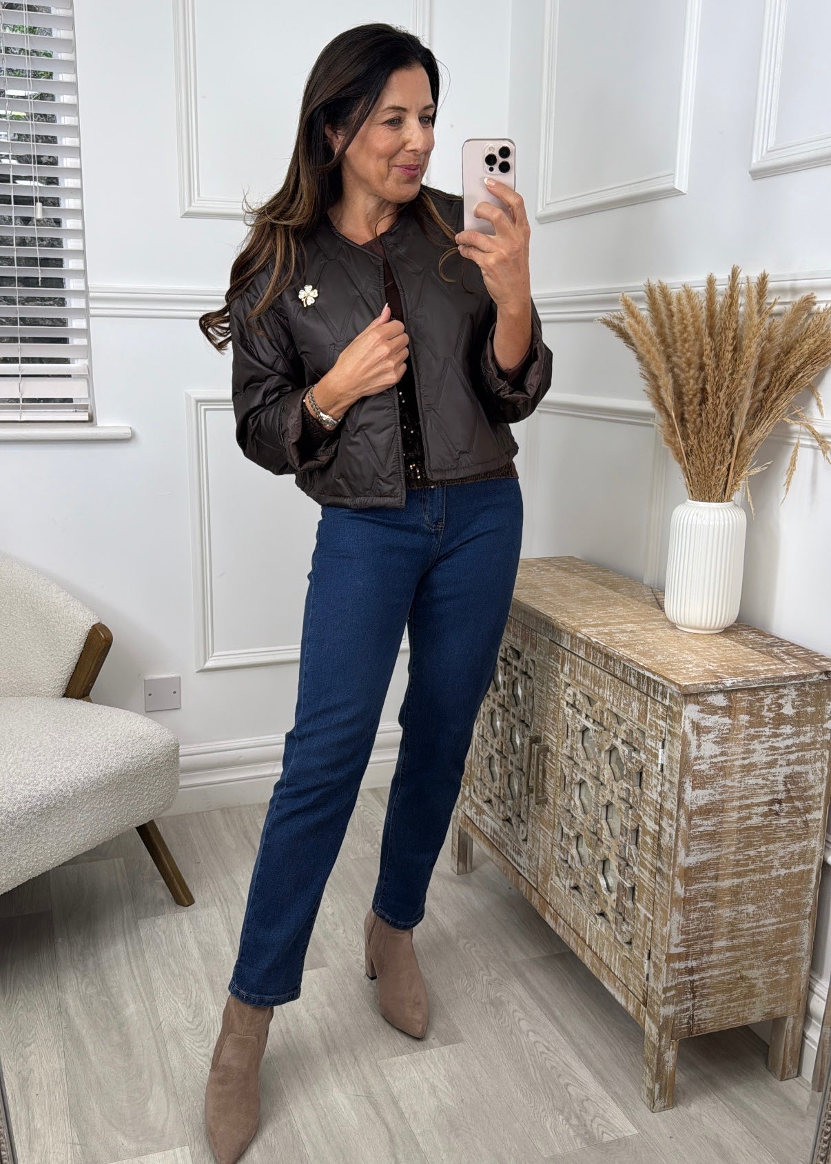 Nilda Brown Quilted Jacket