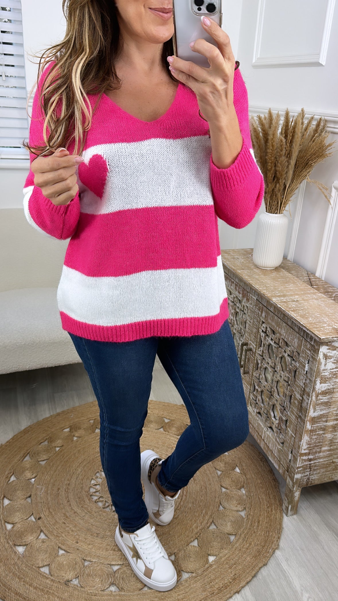 Marsali Fuchsia Heart Jumper