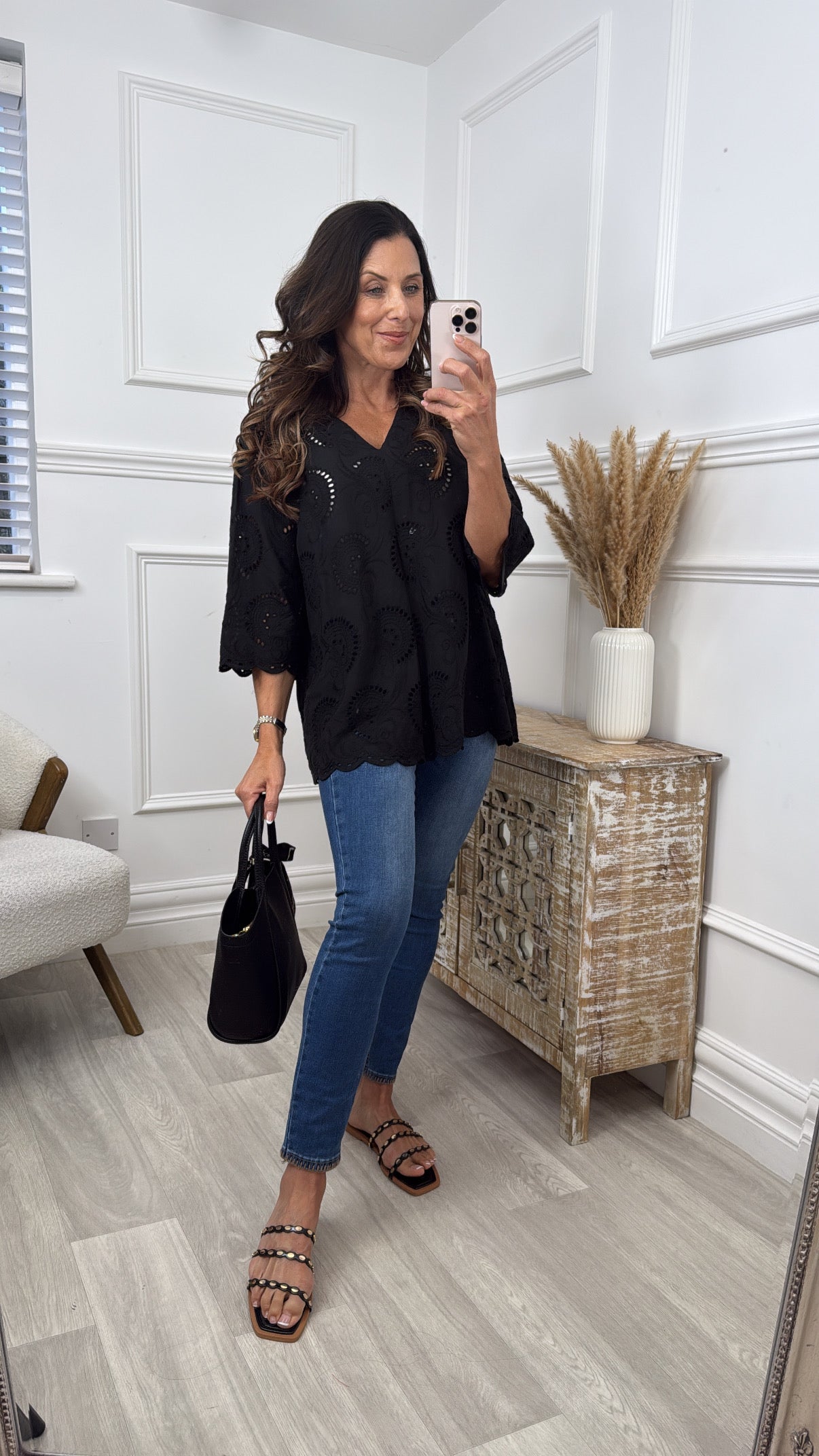 Holly Black Broderie Blouse