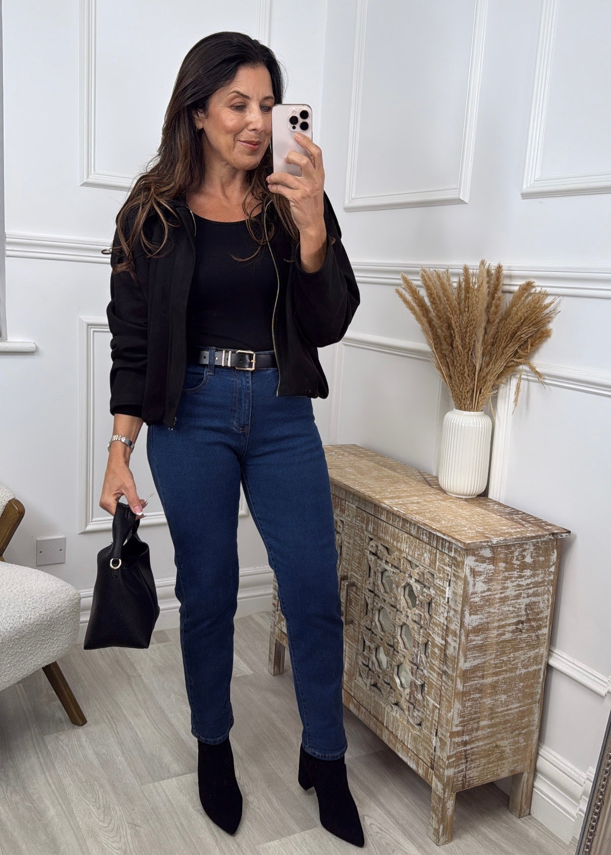 Nessi Blue High Waist Mom Jeans