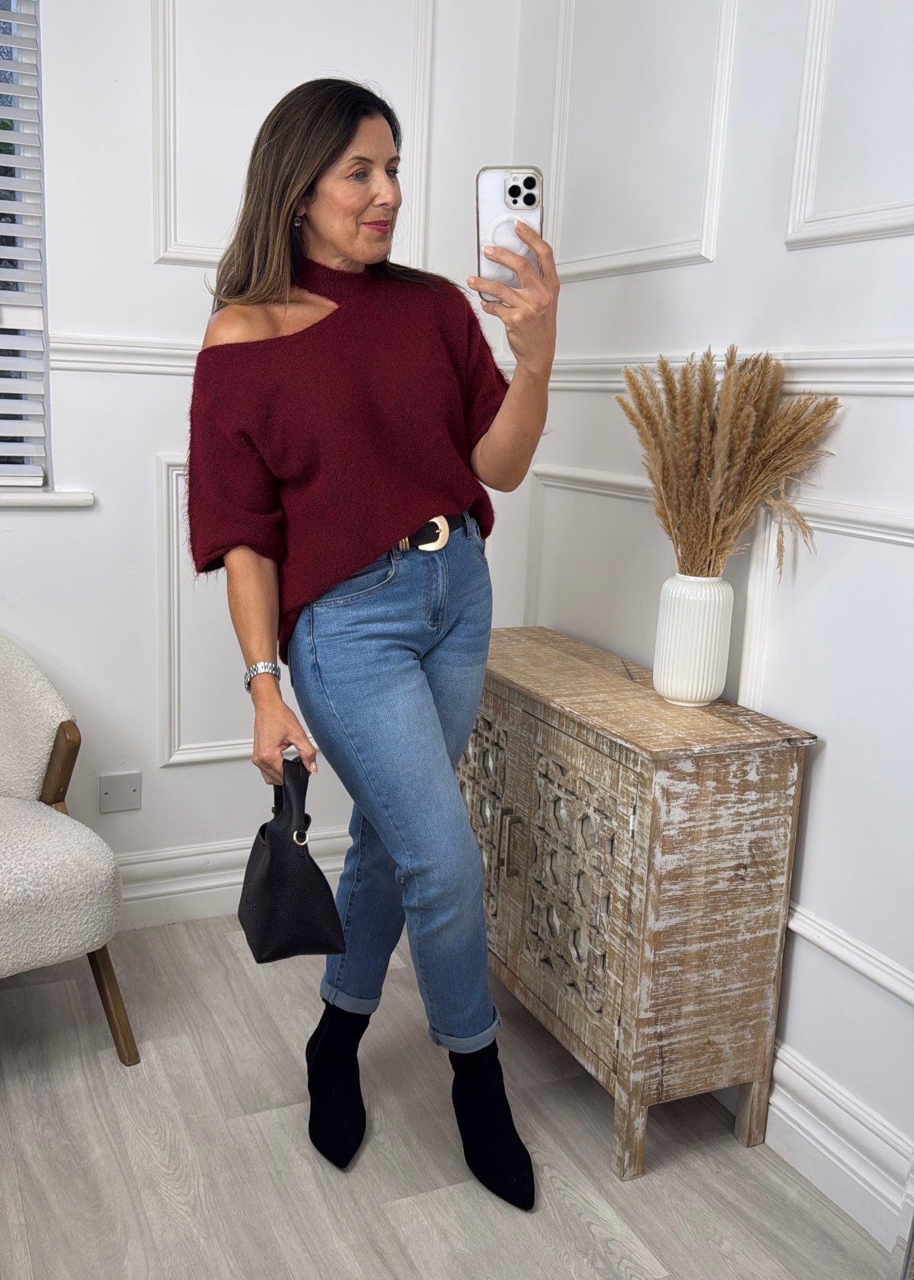 Giovanna Wine High Neck Knit