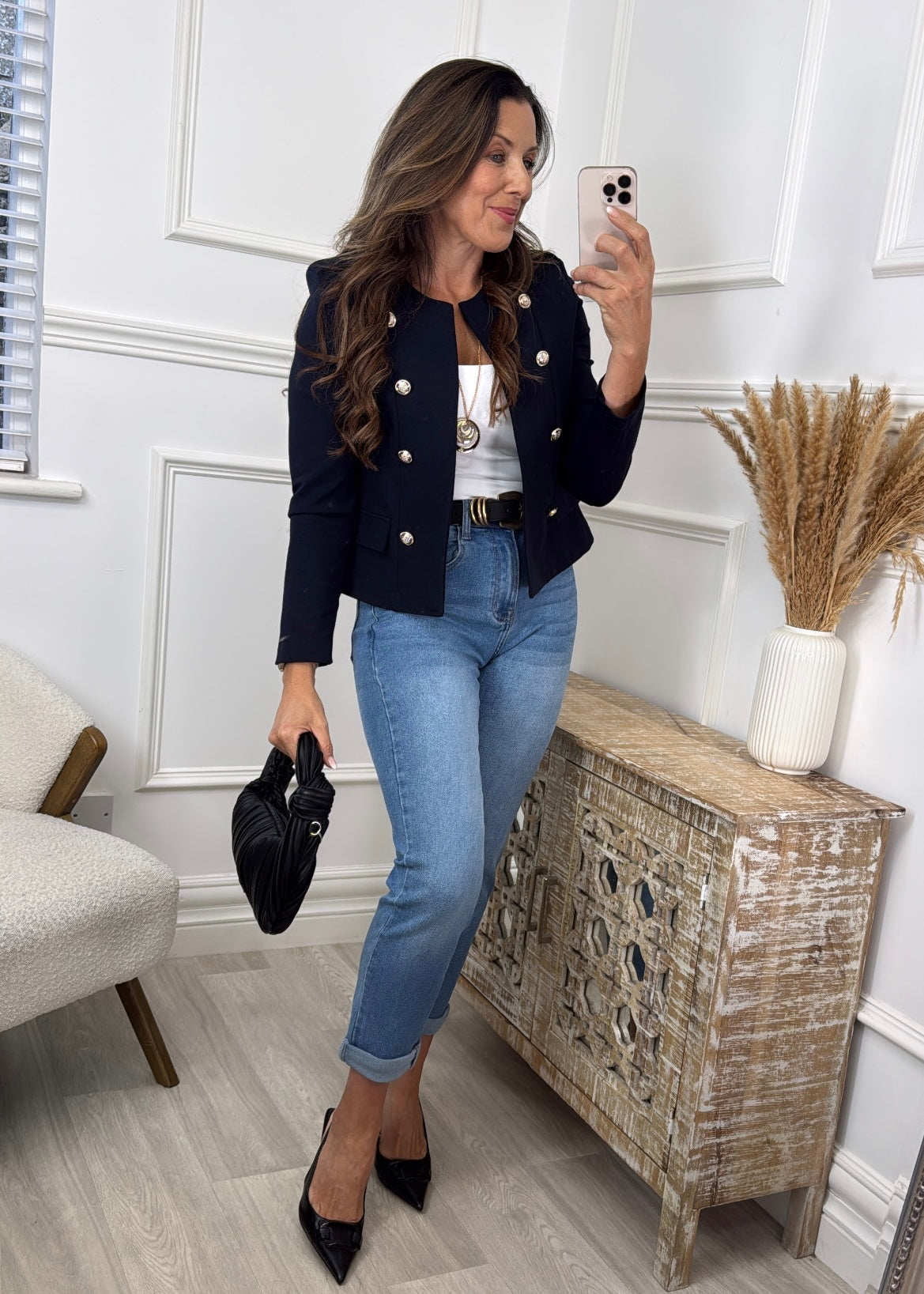 Trixie Navy Frog Button Jacket