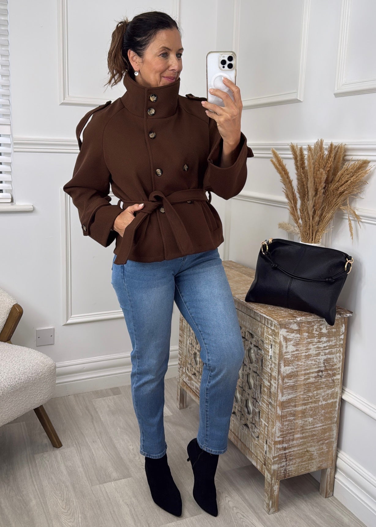 Roisin Brown Jacket With Buttons