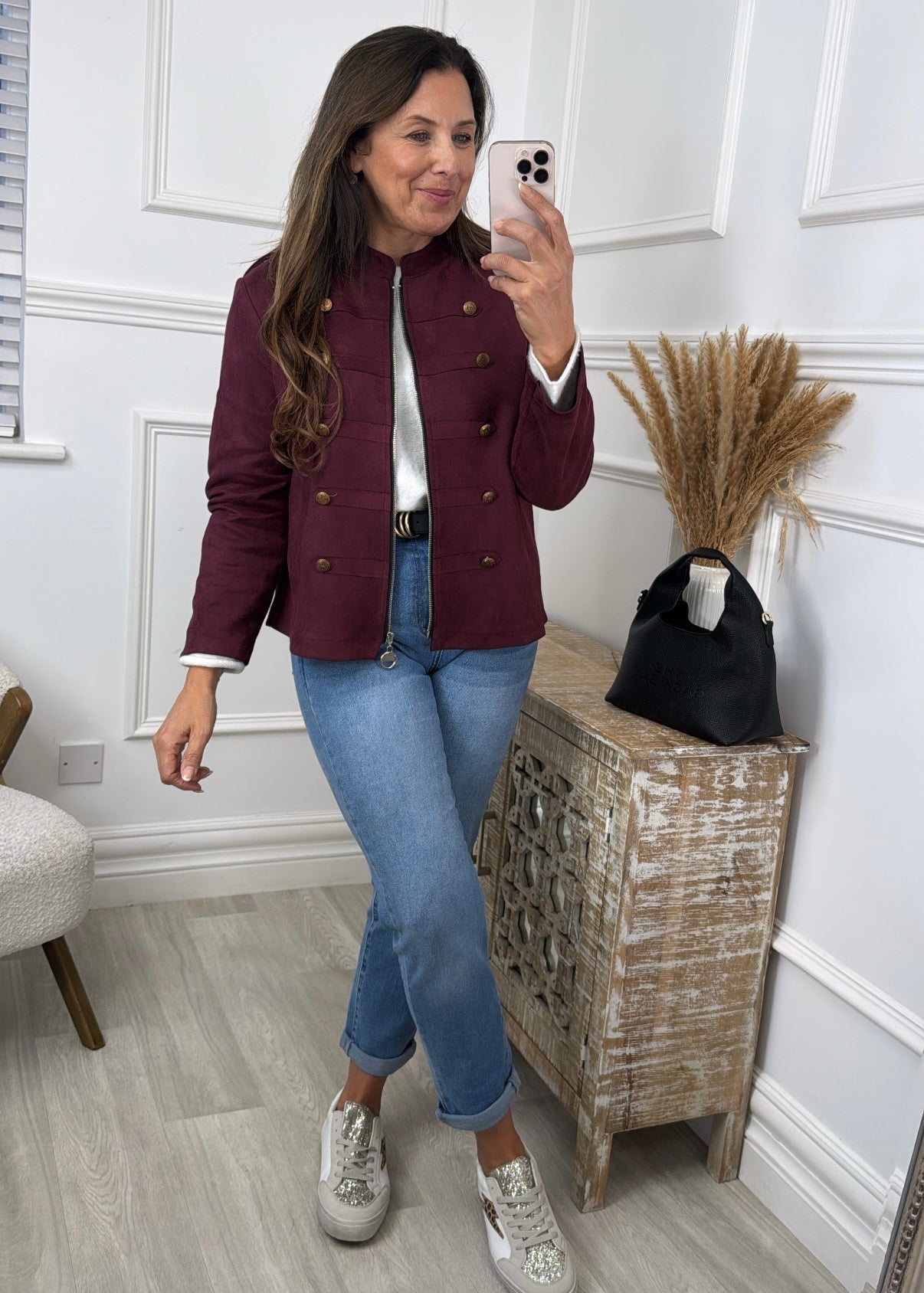 Laney Wine Military Button Jacket