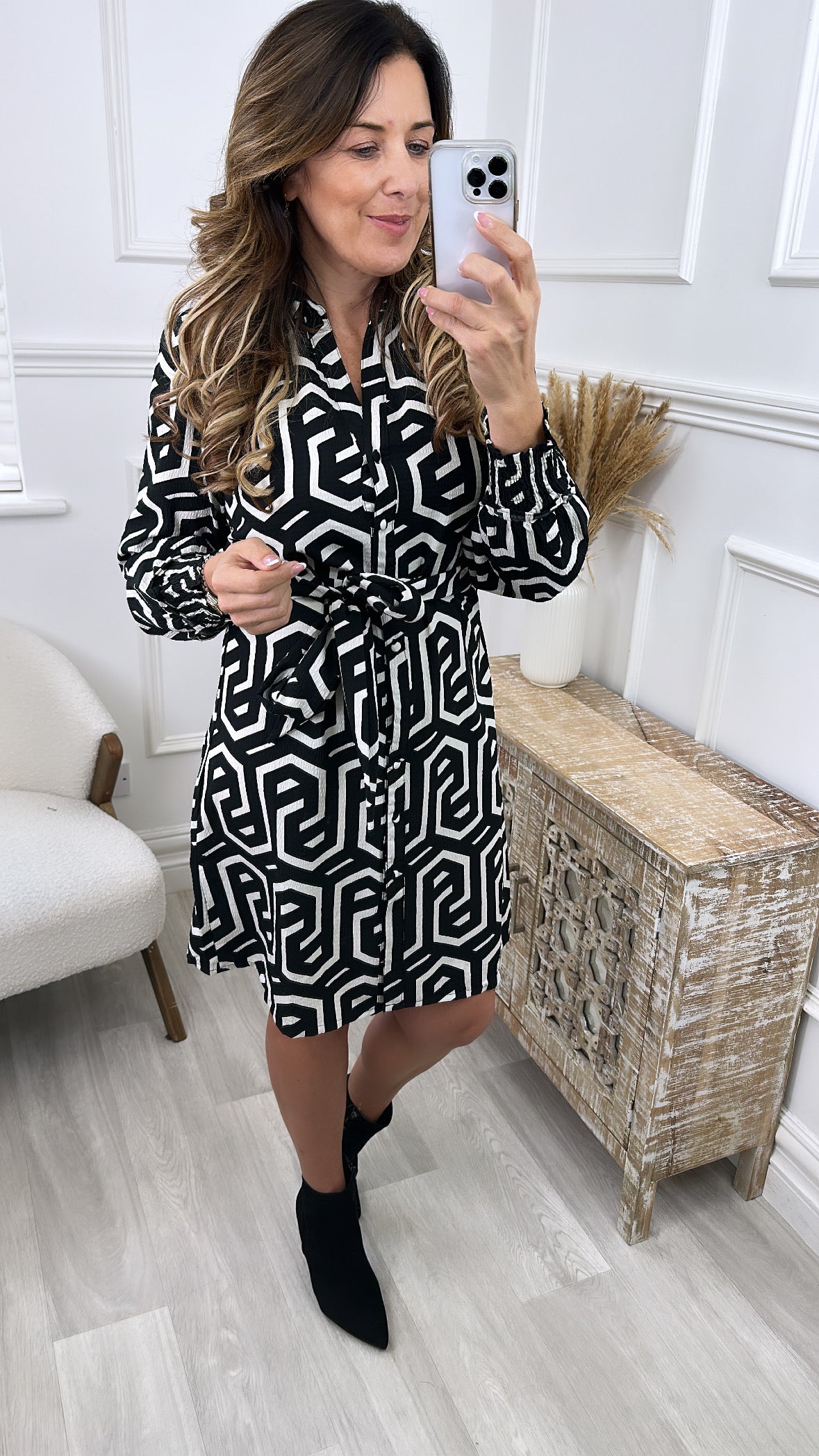 Cifa Black Shirt Midi Dress