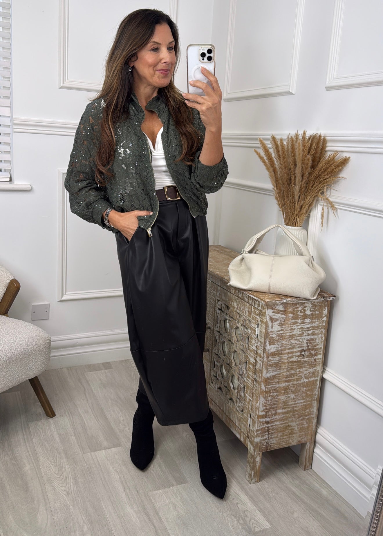 Alice Khaki Lace Glimmer Jacket