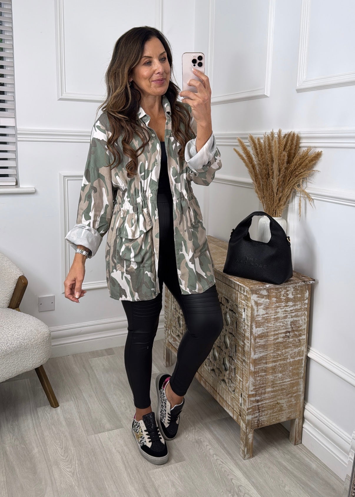 Keira Beige Pocket Cargo Shirt