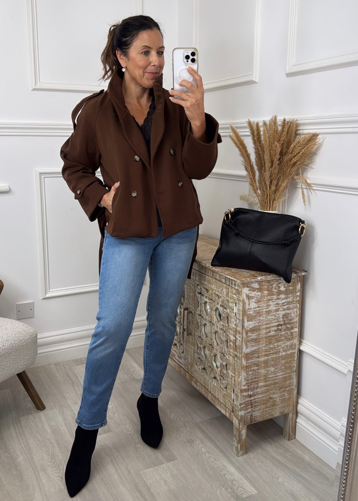 Roisin Brown Jacket With Buttons