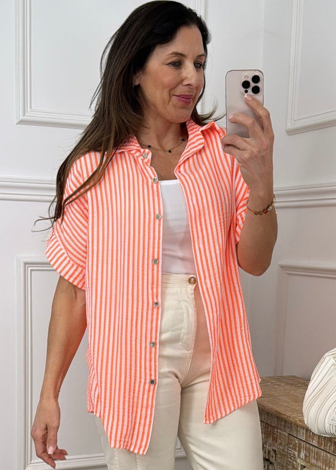 Morgana Orange Striped Shirt