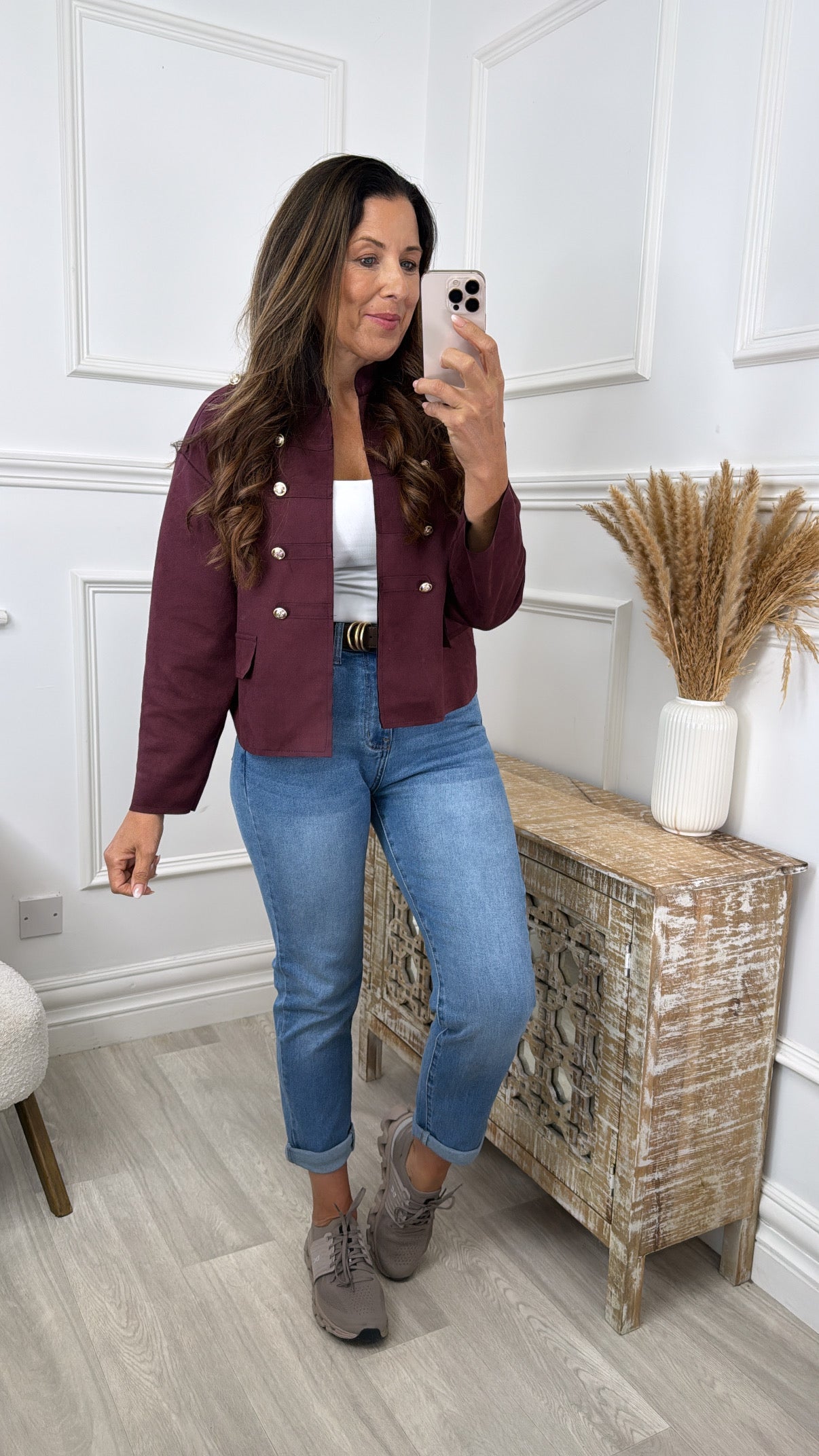 Anita Wine Jacket with Frog Button