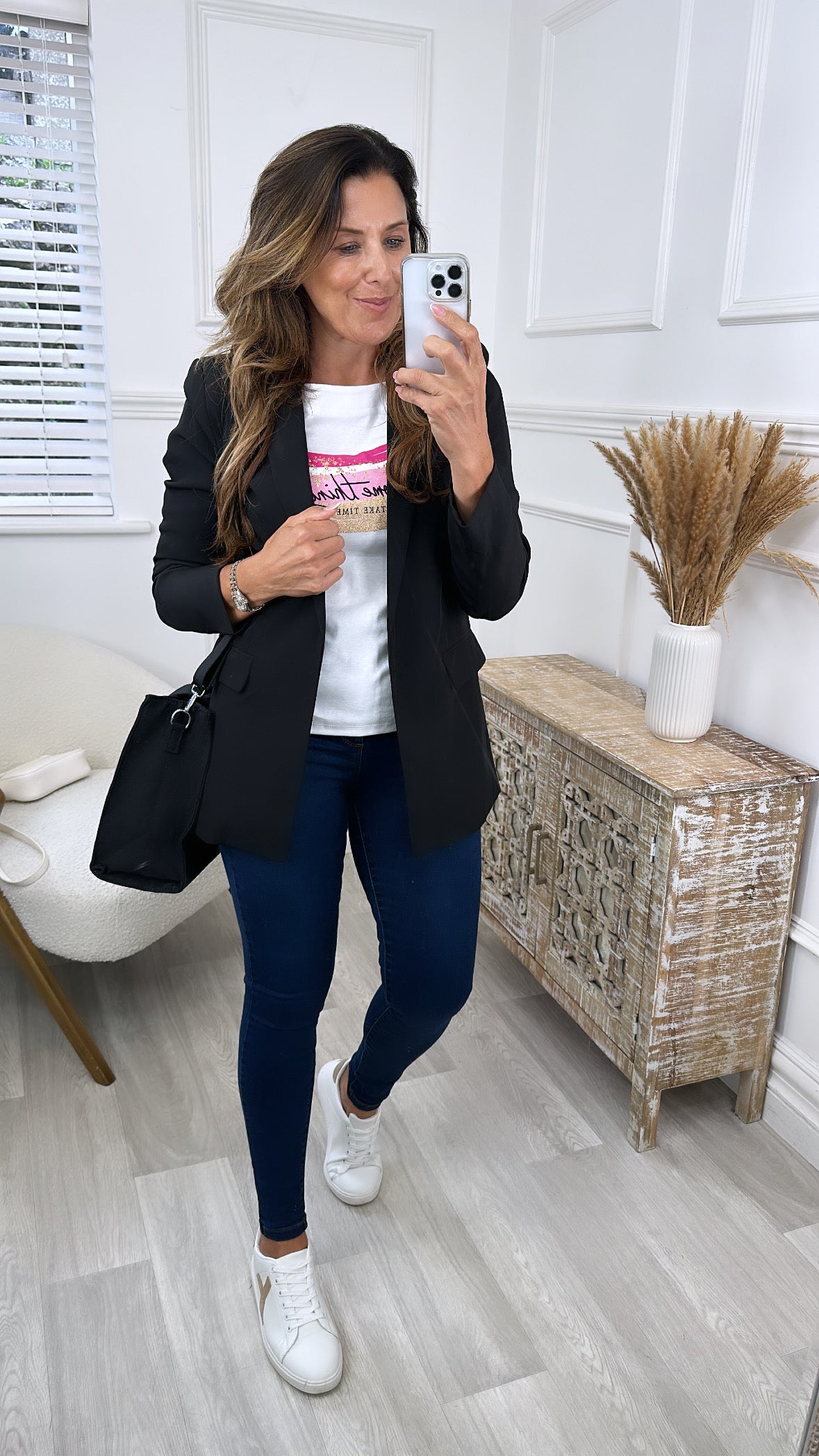 Elly Black Loose Fit Blazer