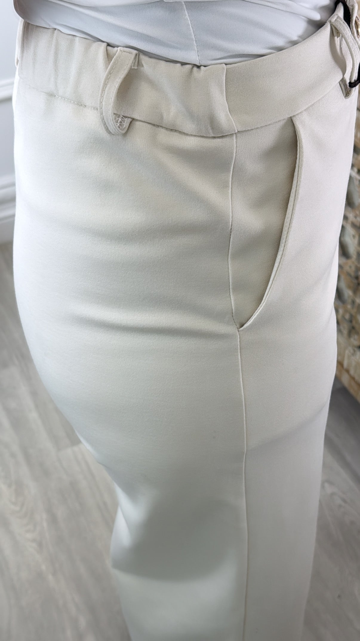 Penny Beige Wide Leg Pants