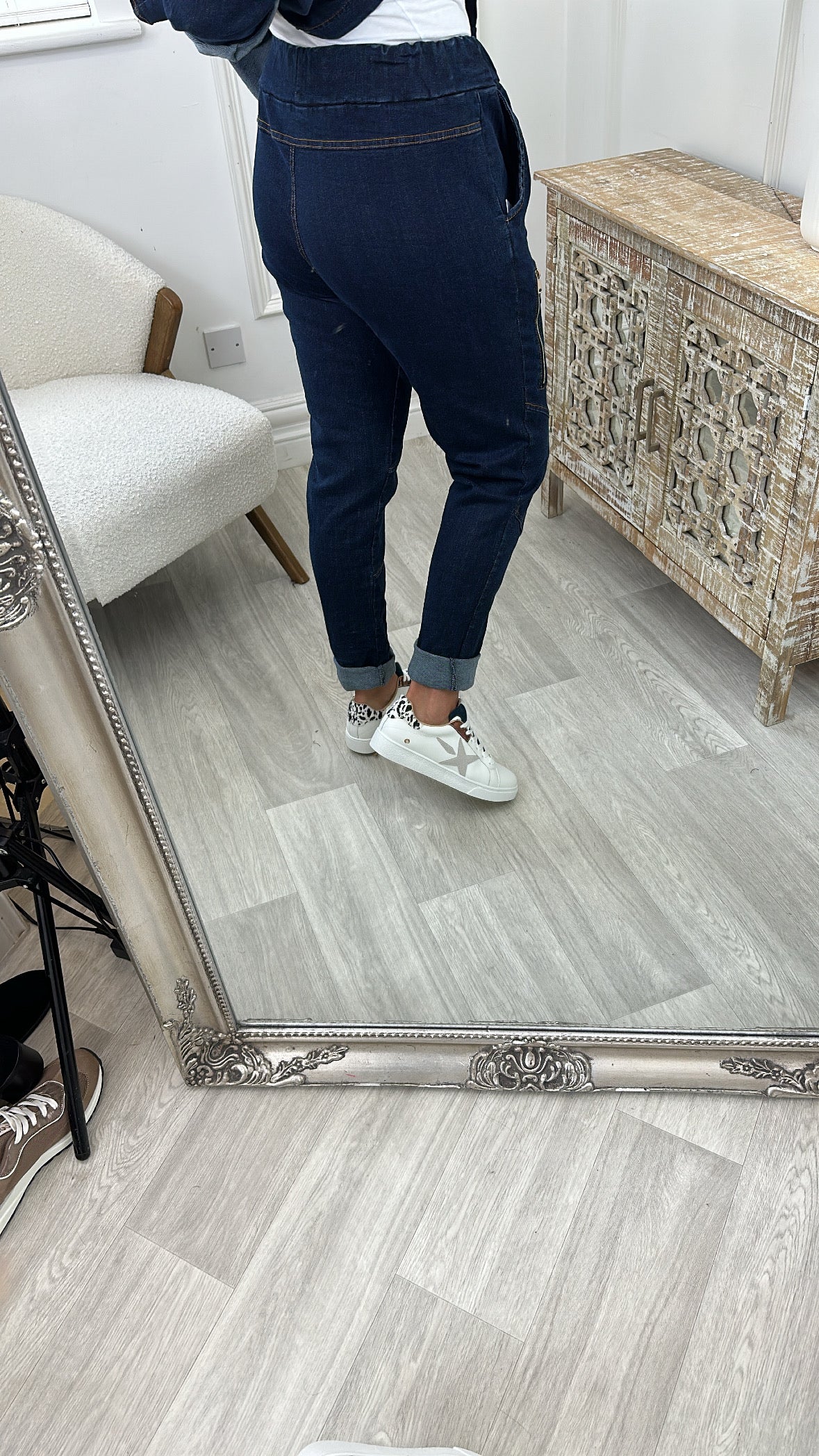 Libby Dark Blue Zip Detail Jeans