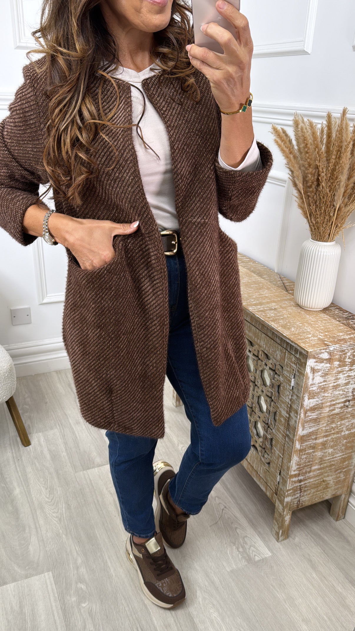 Tierney Brown Stripe Knit Cardigan